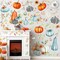 82 Pcs Fall Window Wall Sticker Thanksgiving Autumn Harvest Watercolor